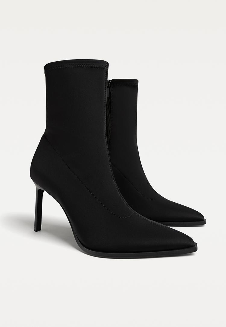 botines tacon fino tejido
