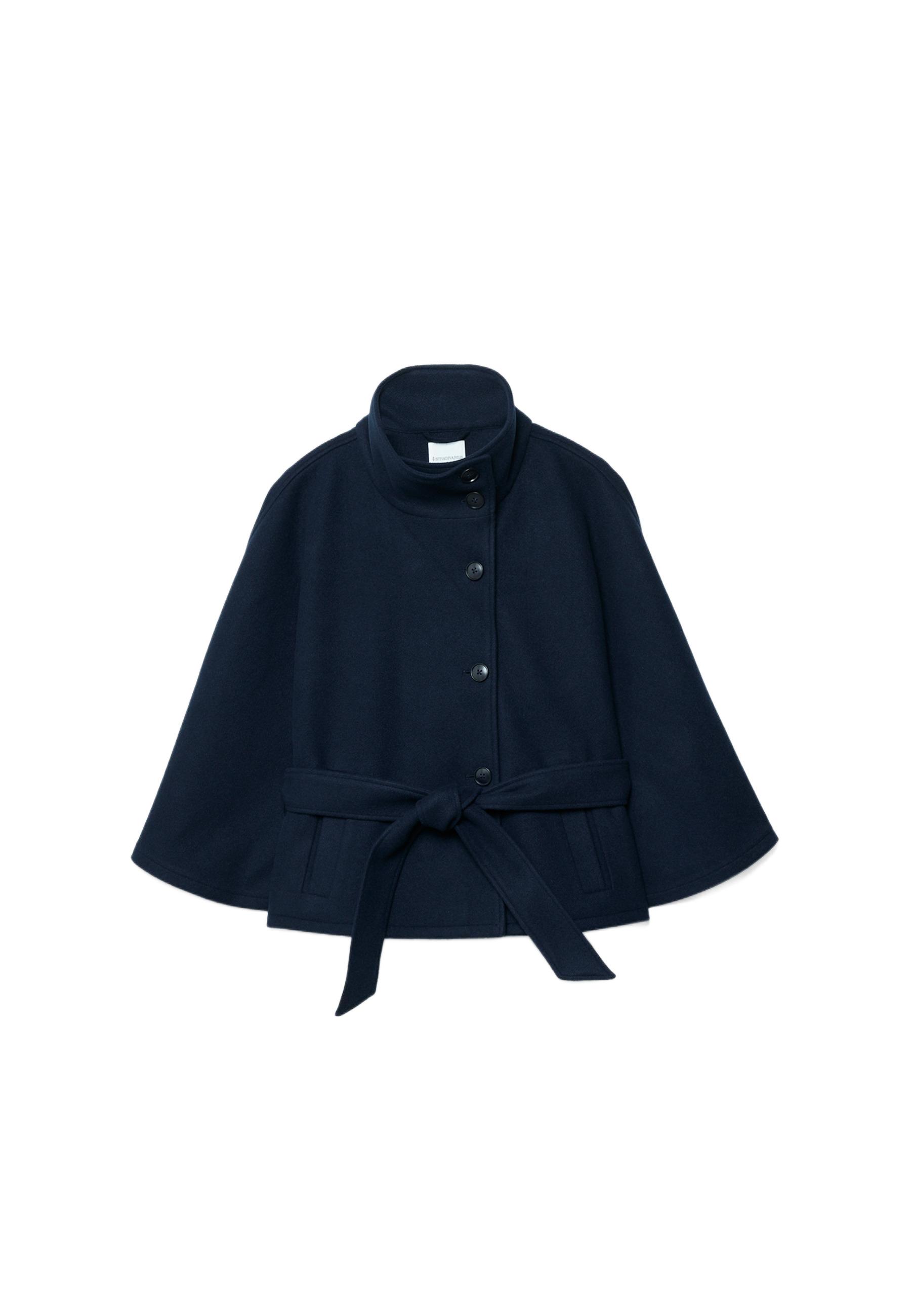 Soft-touch Cape Jacket — Dark blue