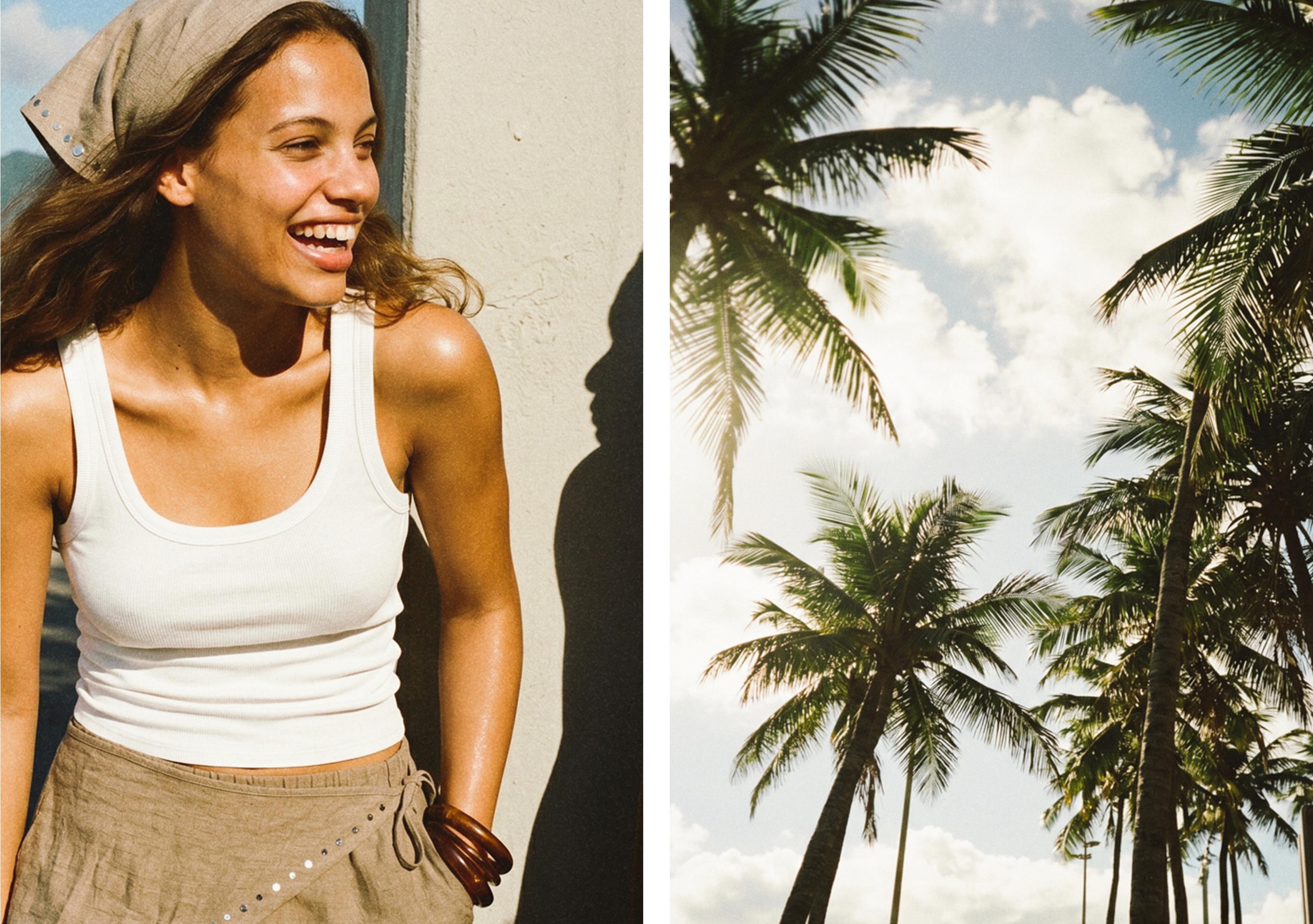 Basic strappy top — White