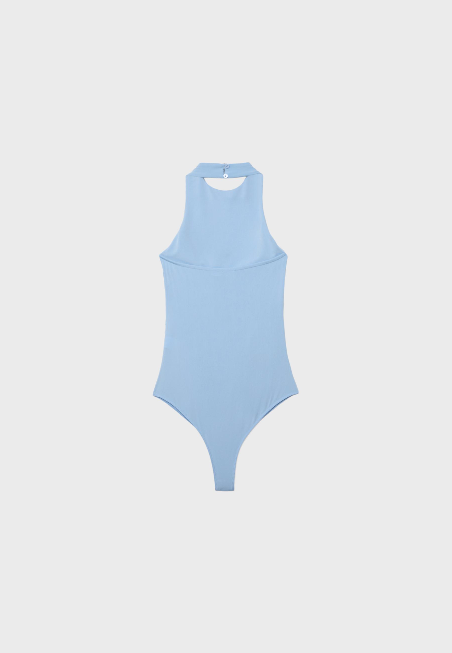 Halterneck bodysuit — Sky blue