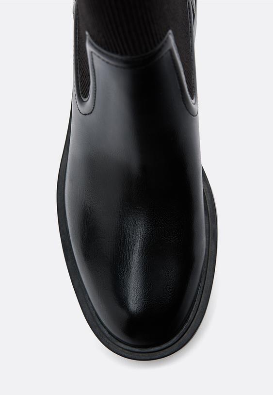 Stradivarius Botine Plate Chelsea Negru 39