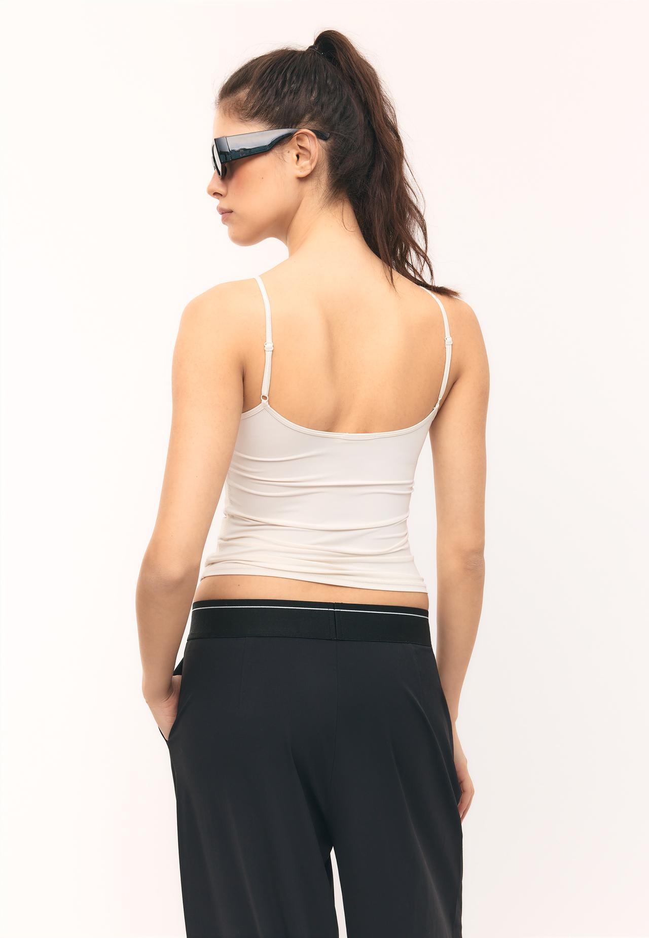 Basic strappy top — Ecru