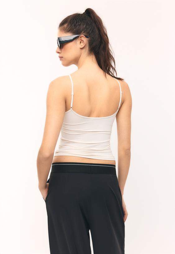 Stradivarius Basic Tank Top Ecru S