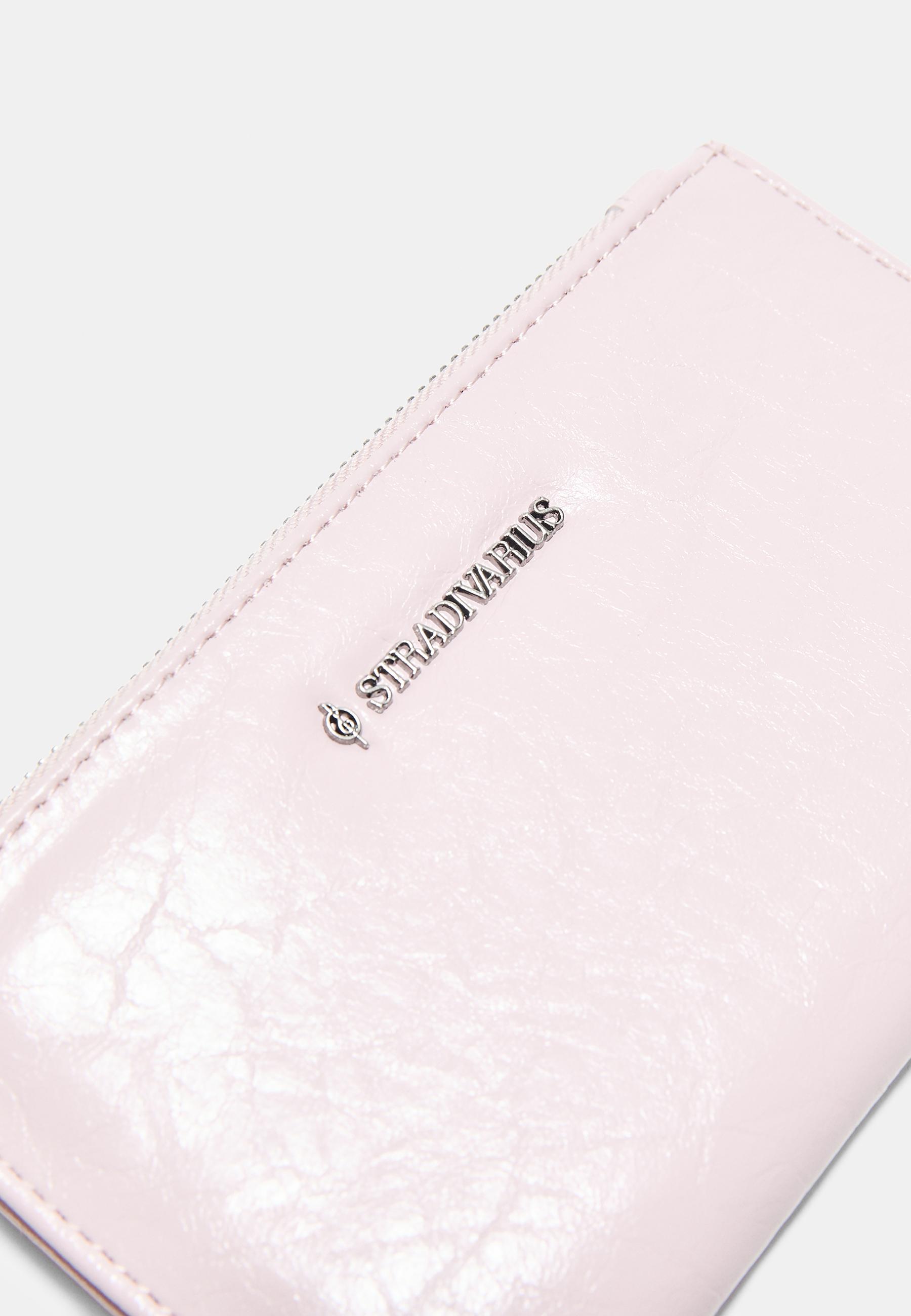 Basic zip-up purse — Pastel pink (alternate view)