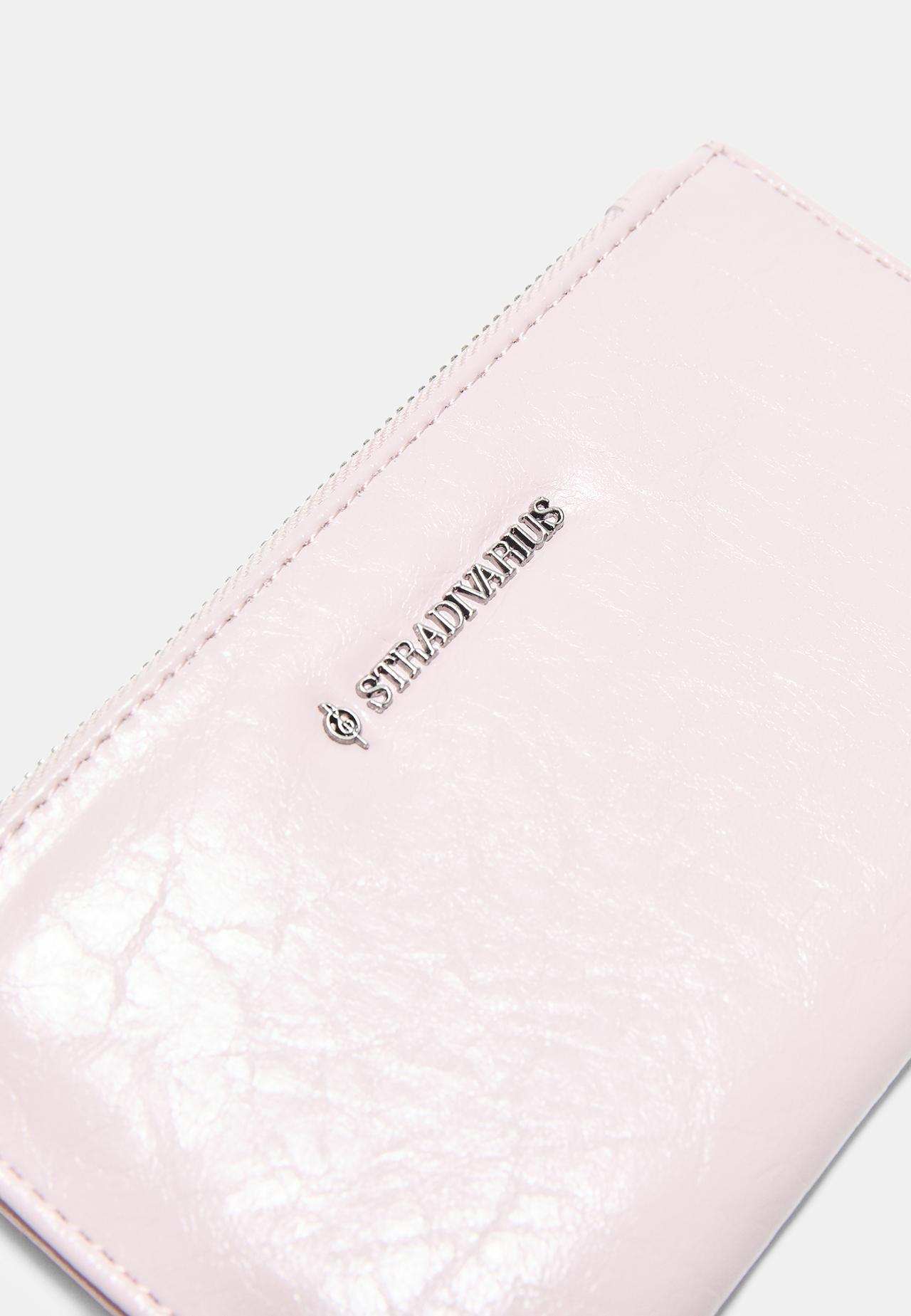 Basic zip-up purse — Pastel pink