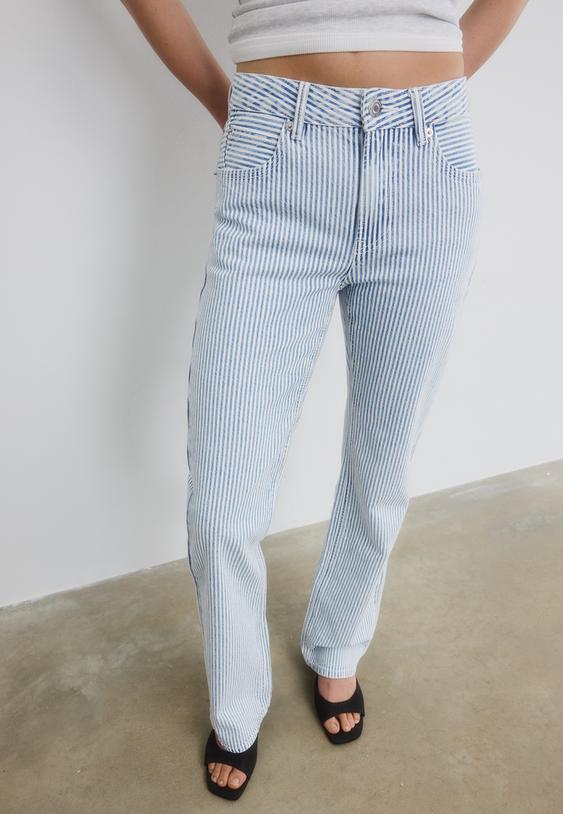 Stradivarius D98 Straight-Leg Jeans Grey Denim Wash 8