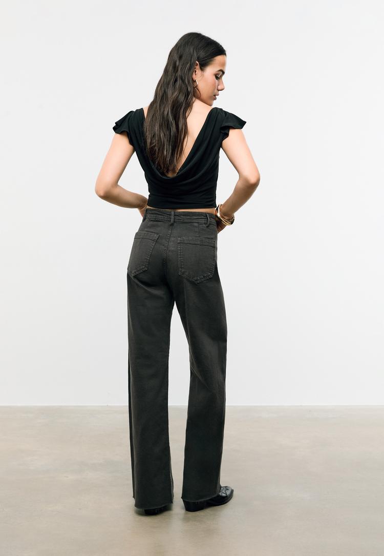 d63 jeans wide leg costuras