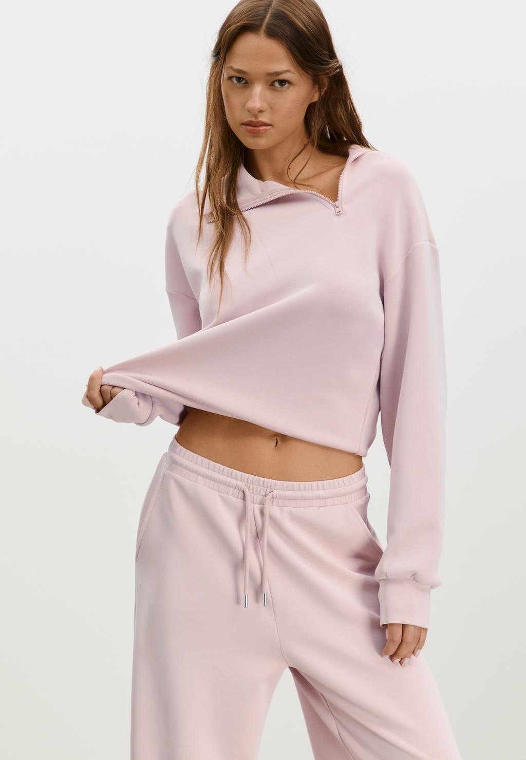 Bluza z bocznym zamkiem, miękka w dotyku