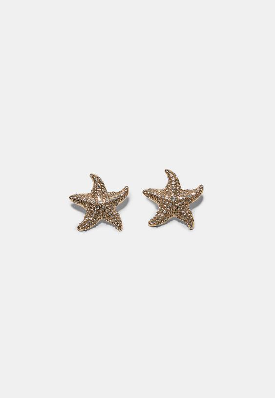 pendientes estrella de mar brillos