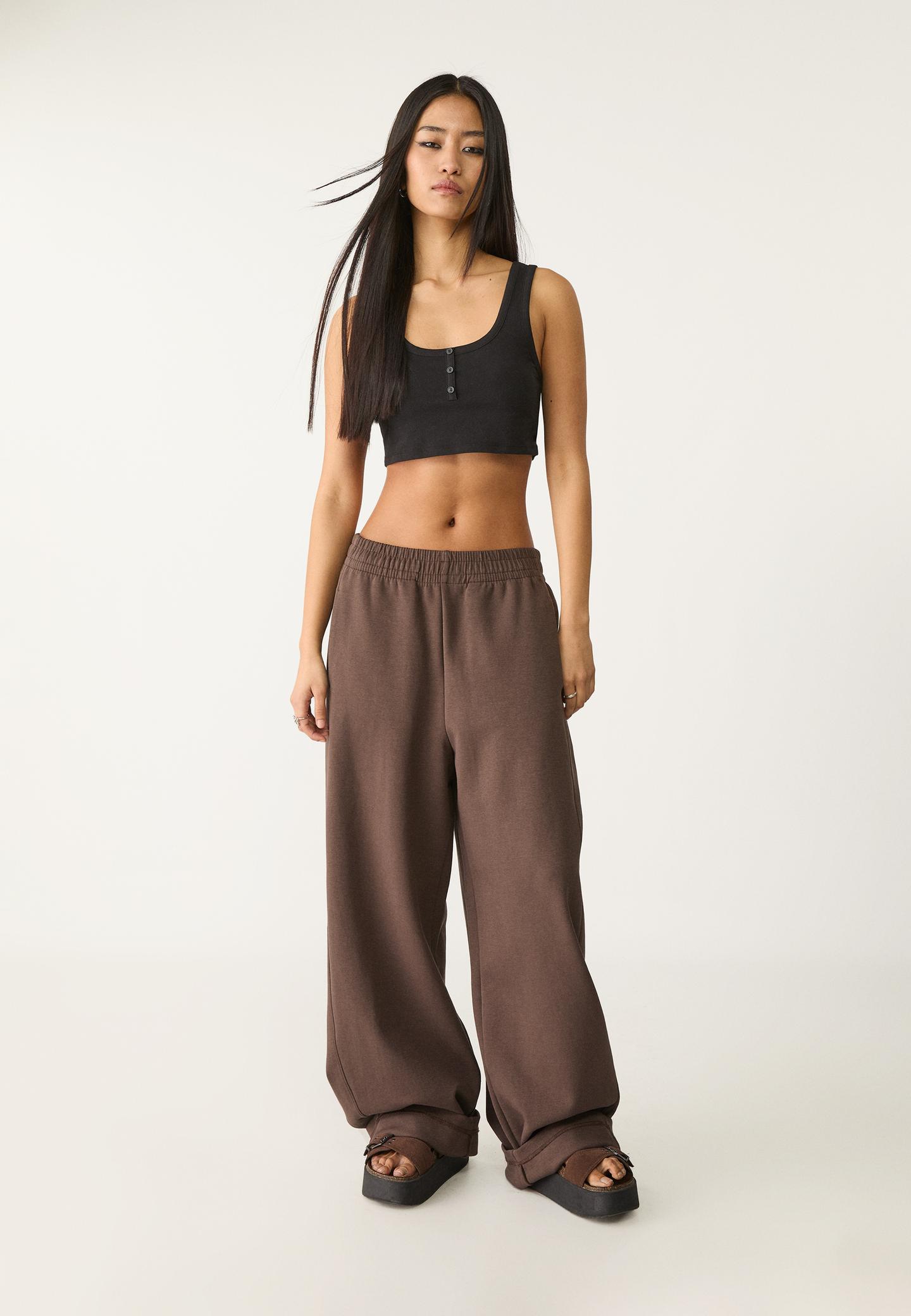 Pantalón felpa barrel | Stradivarius España