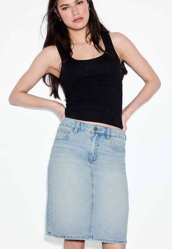 Denim mini etek - Görsel 4