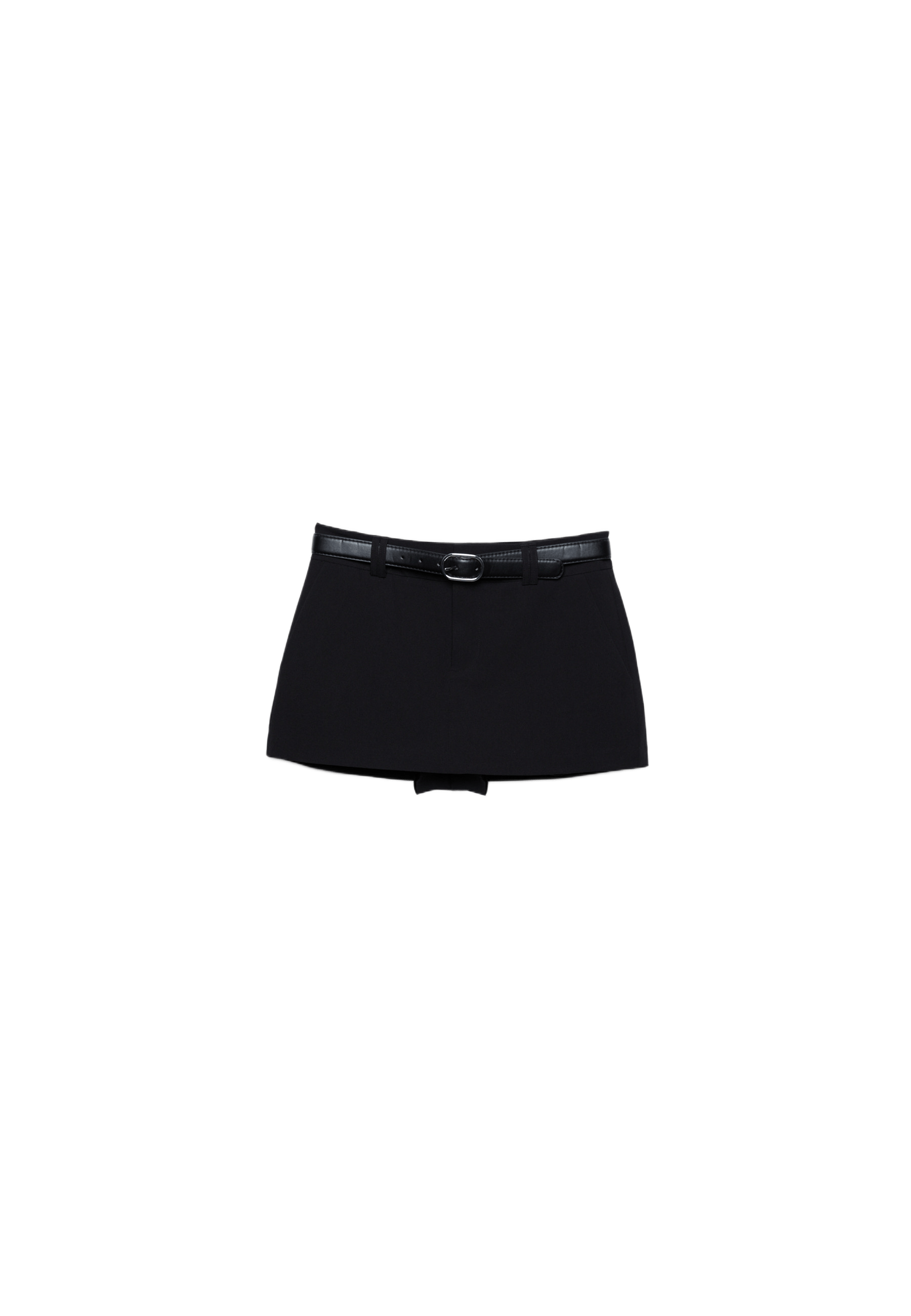 Mini skort with belt — Black