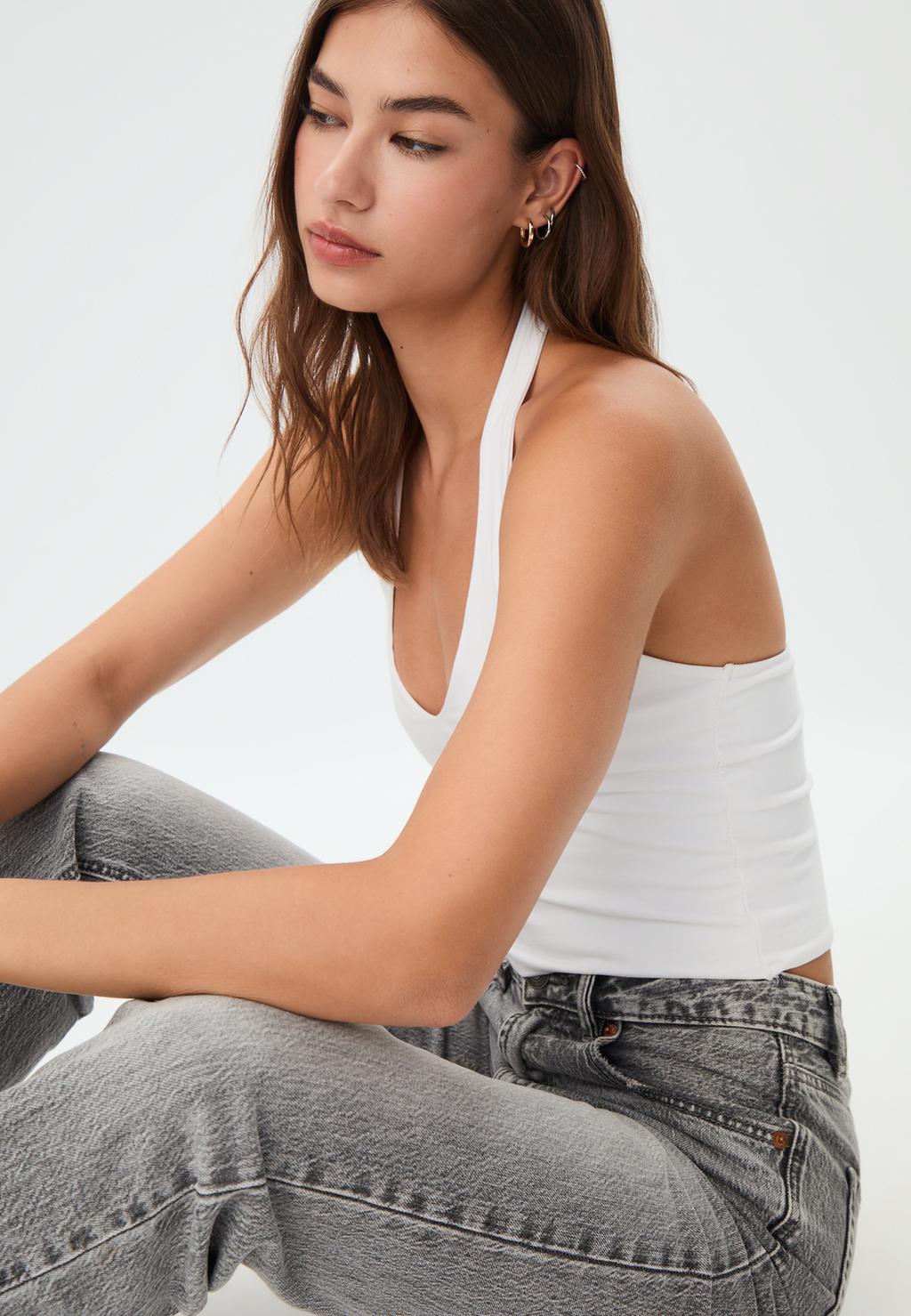 Top corto halter