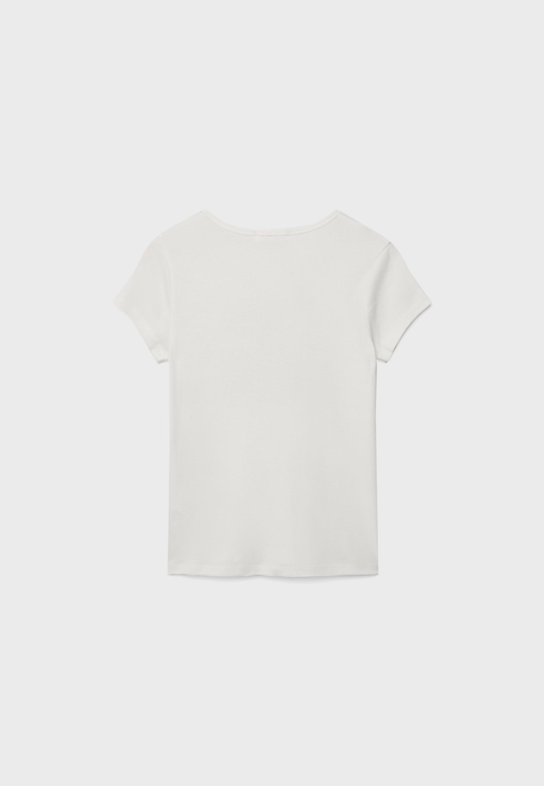 Positional short sleeve T-shirt — White