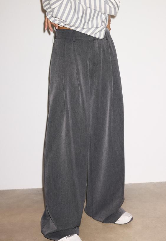pantalon vestir wide leg pinzas