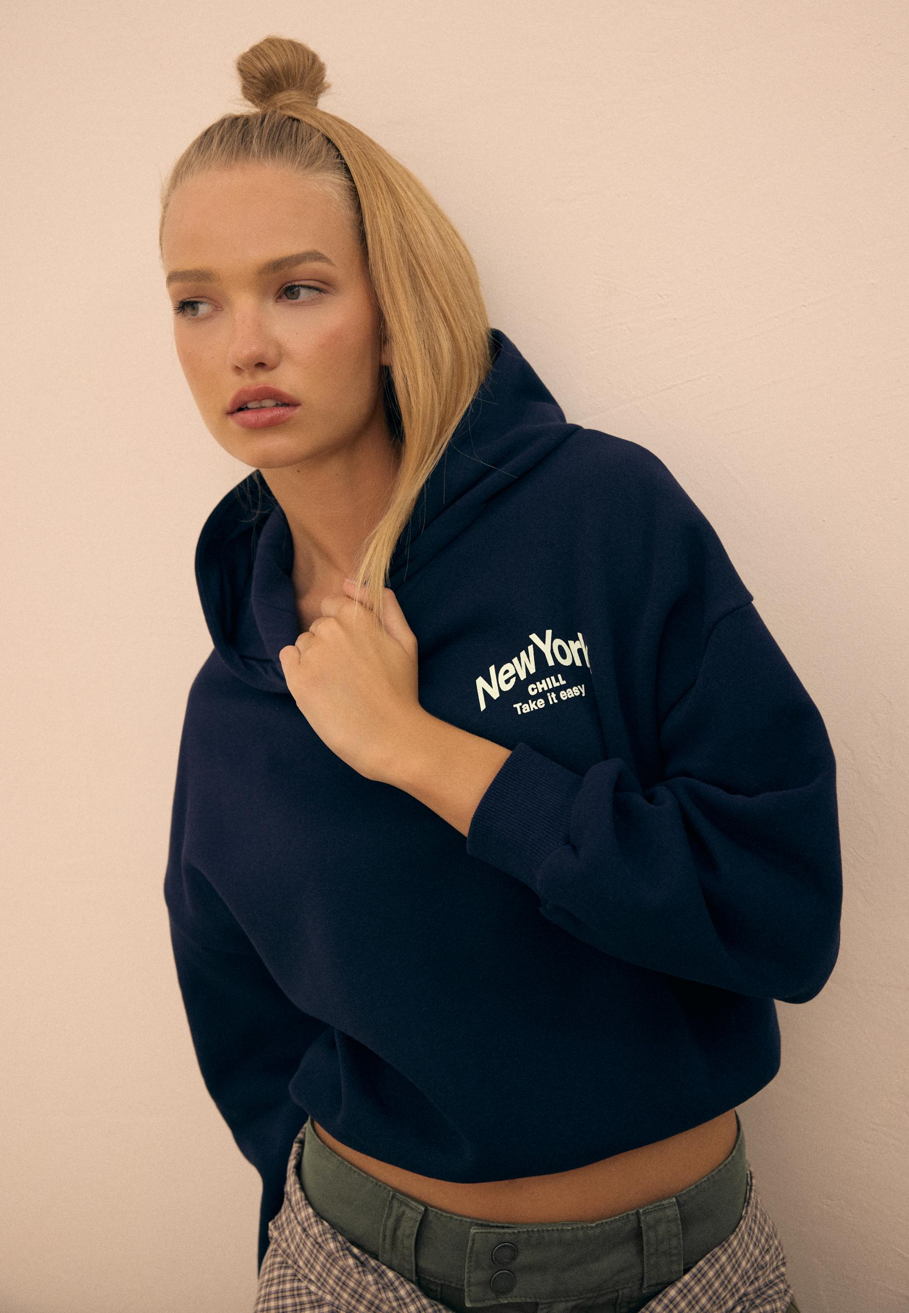 Oversized graphic sweatshirt — Navy blue