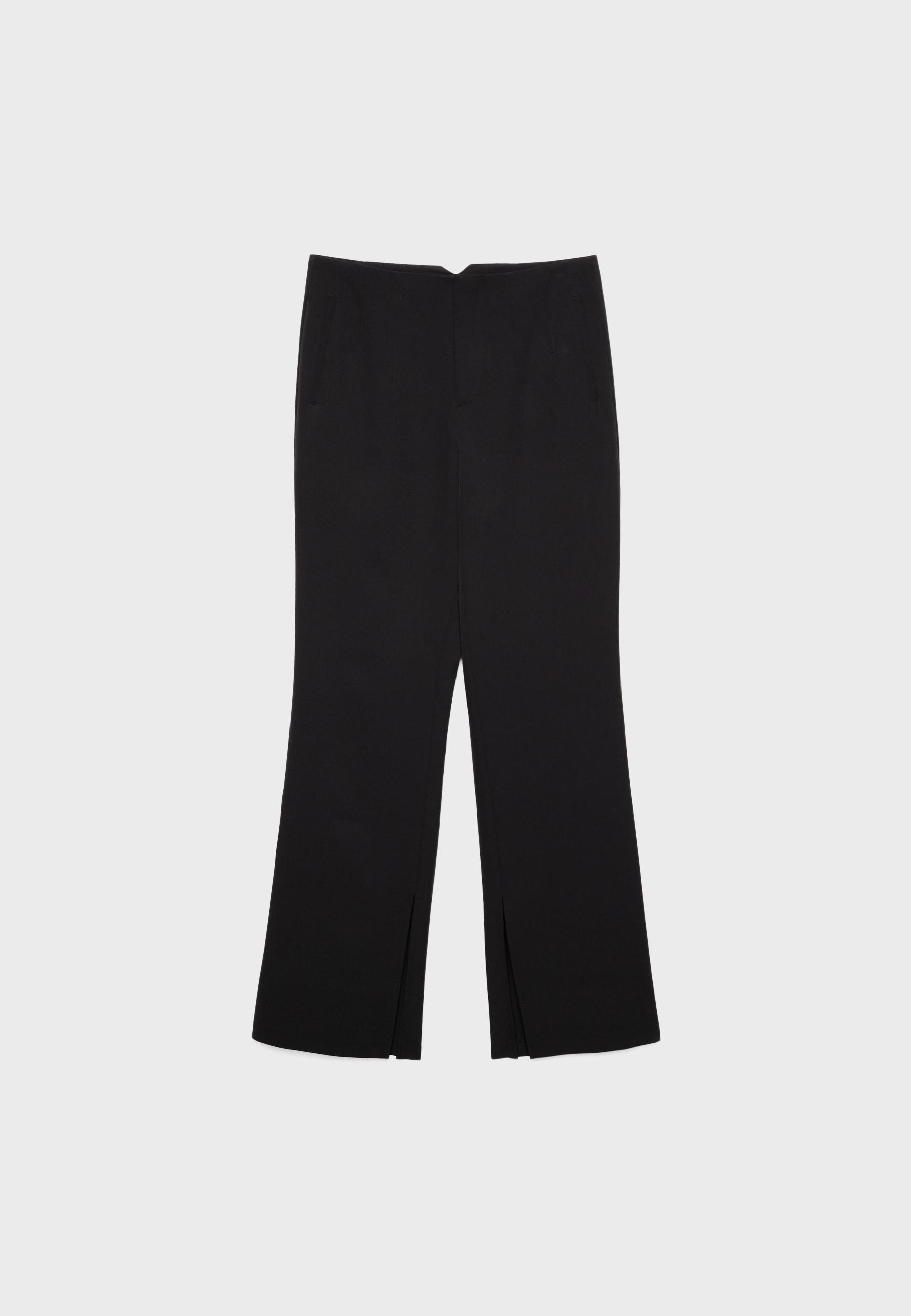 Smart flared trousers with slit - Women's fashion Smart flared trousers with slit - Women's fashion