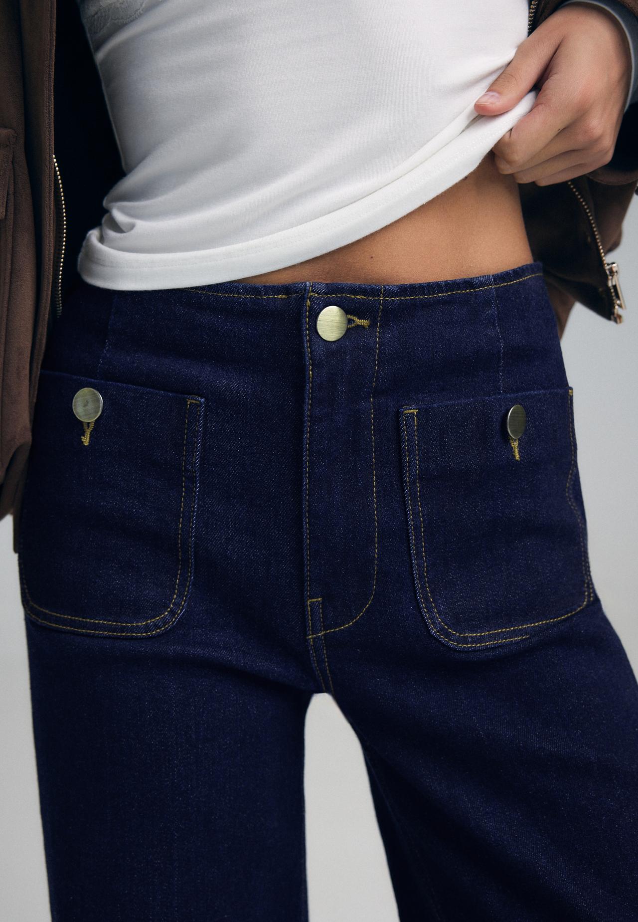 D77 Minimalist jeans with pockets — OVERDYED BLUE DENIM