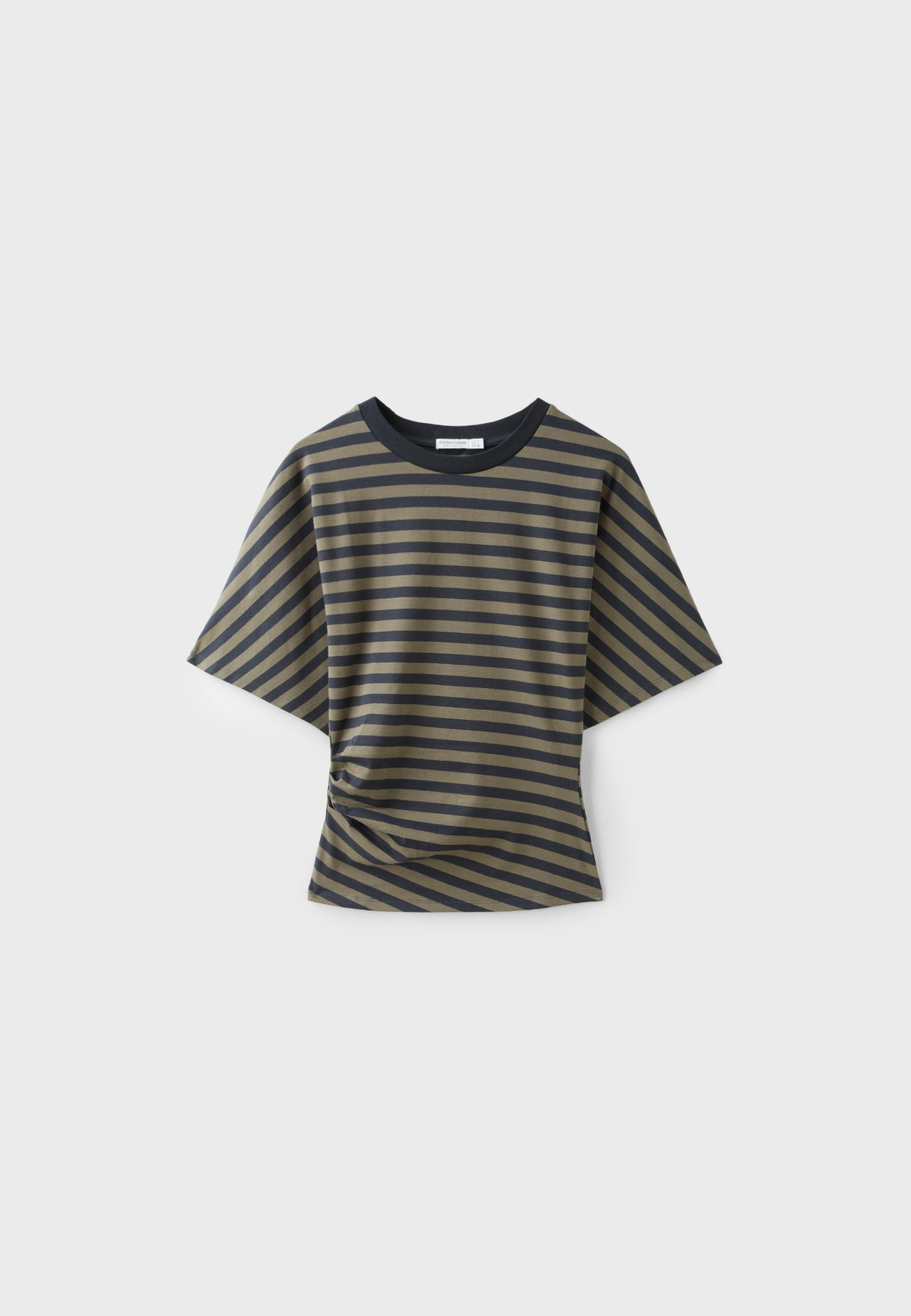 Striped Japanese sleeve T-shirt - Women's fashion | Stradivarius