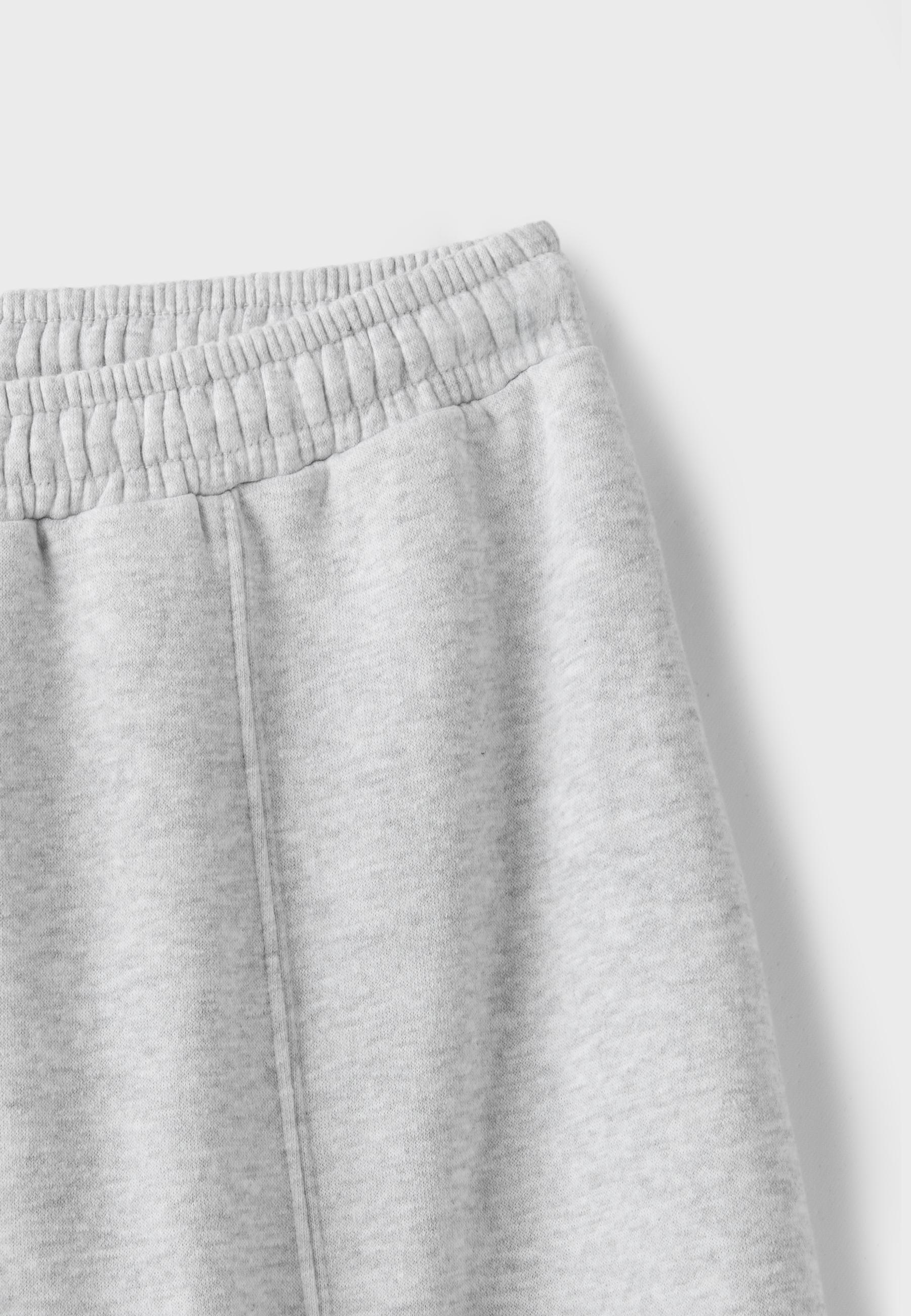 Plush barrel jogger trousers with stoppers — Grey melange
