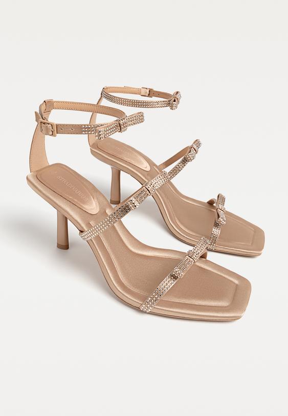 sandalias tacon brillos