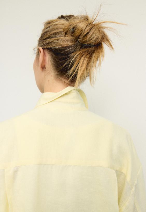 soepelvallende blouse met linnenlook