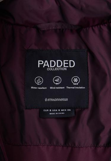 Shiny padded jacket with hood — Dark purple 10