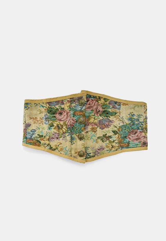 Stradivarius Printed Corset Belt Stone Os