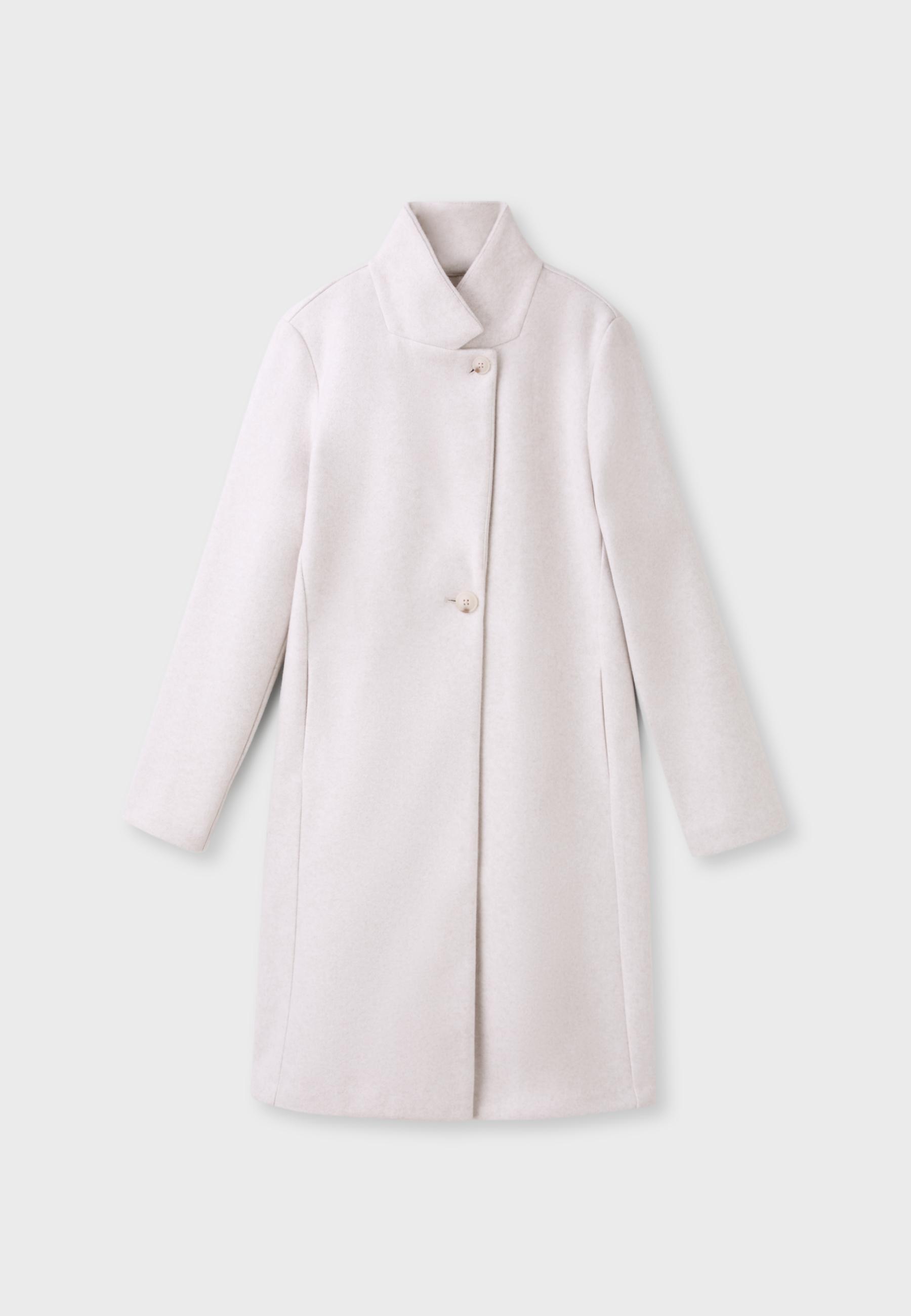 Basic soft-touch coat — Ecru