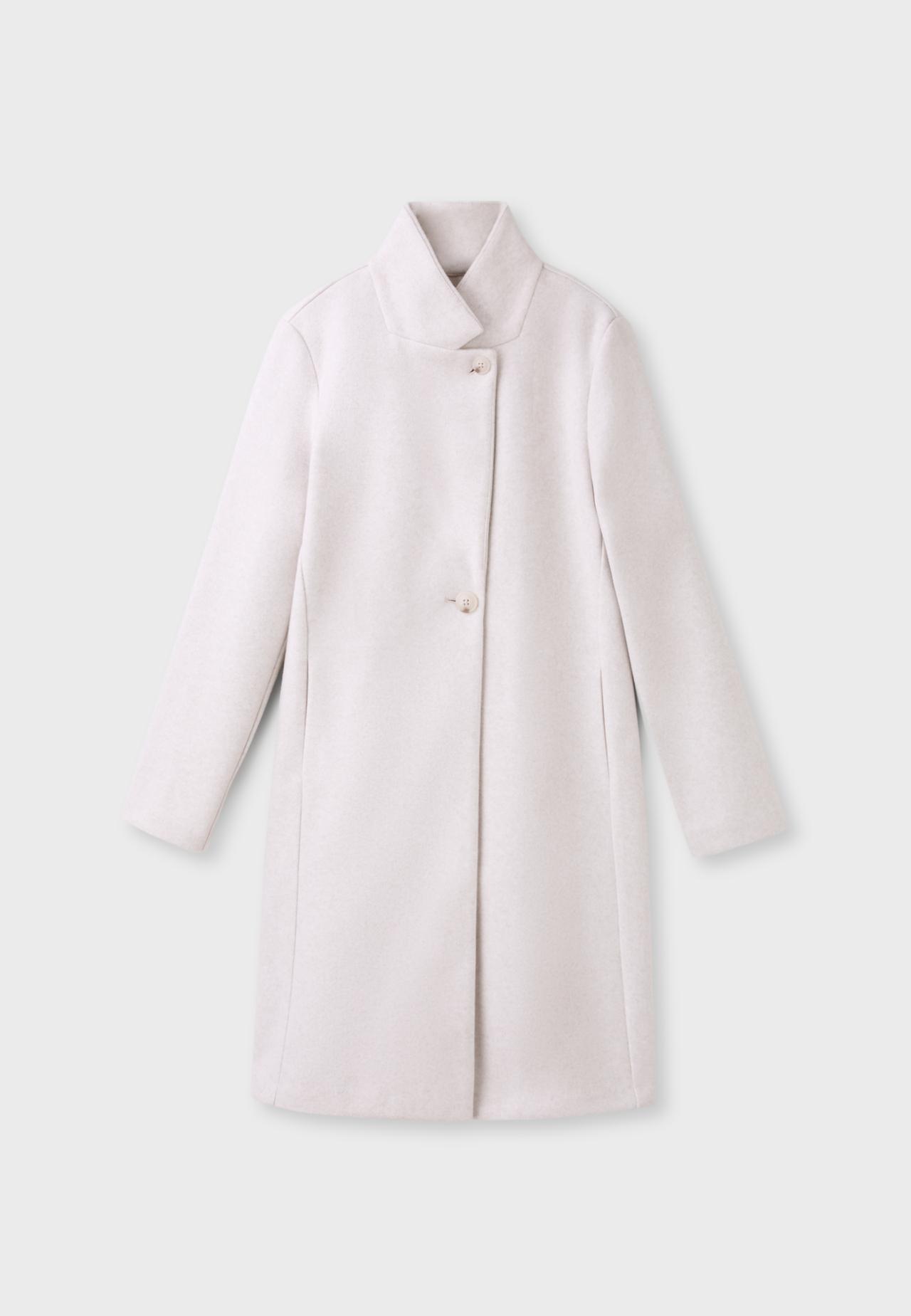 Soft-touch basic coat — Ecru