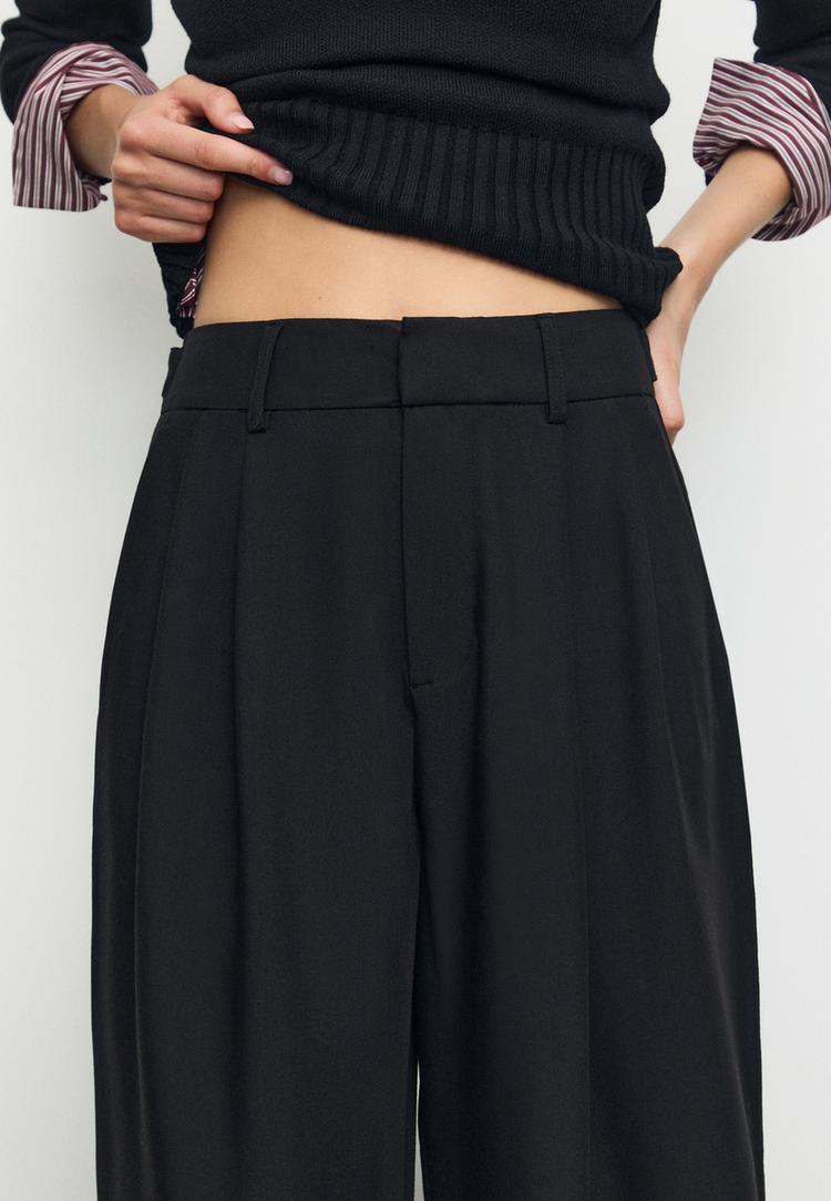 super wide leg adjustable trousers