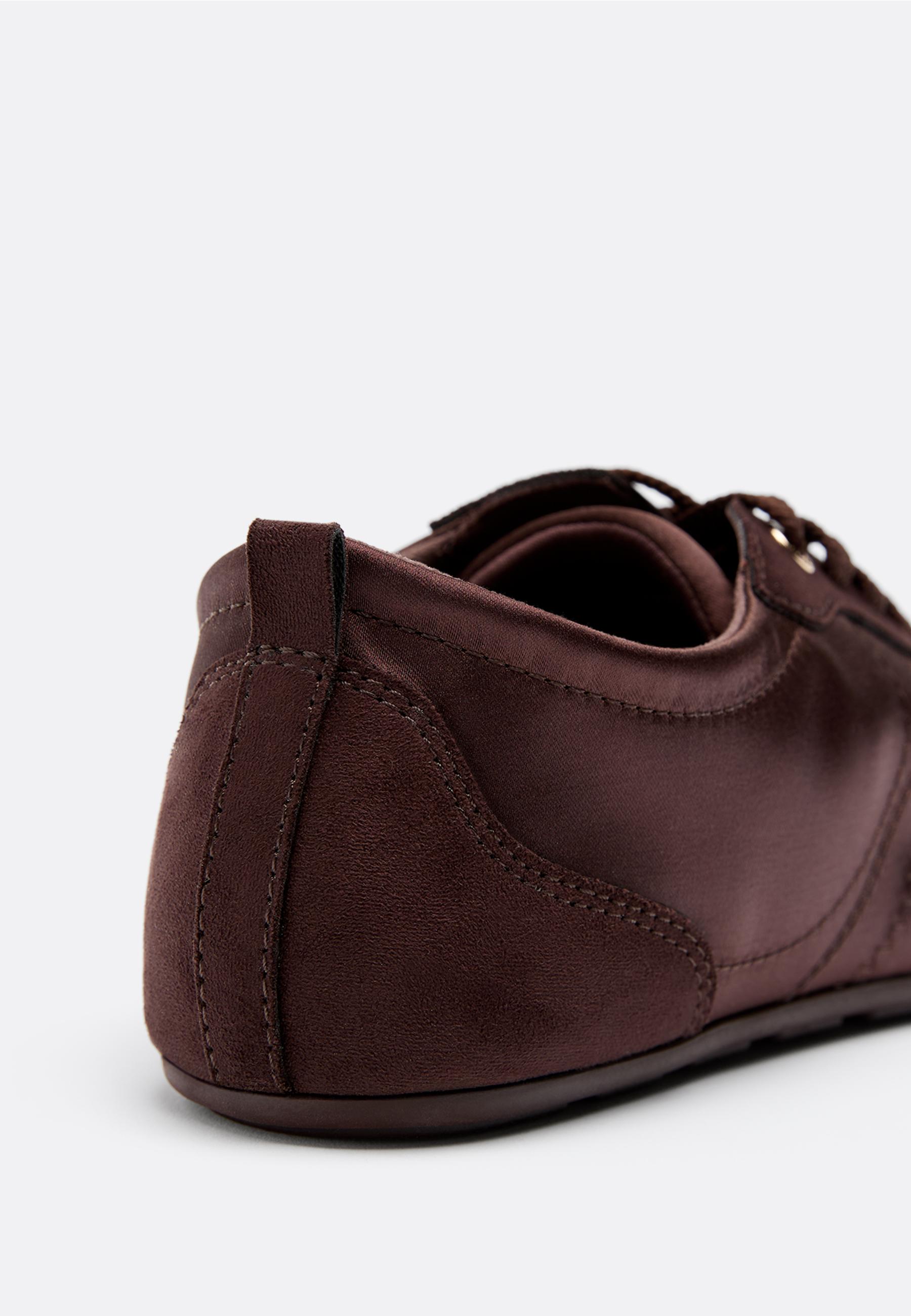 Satin fine sole trainers — BROWN