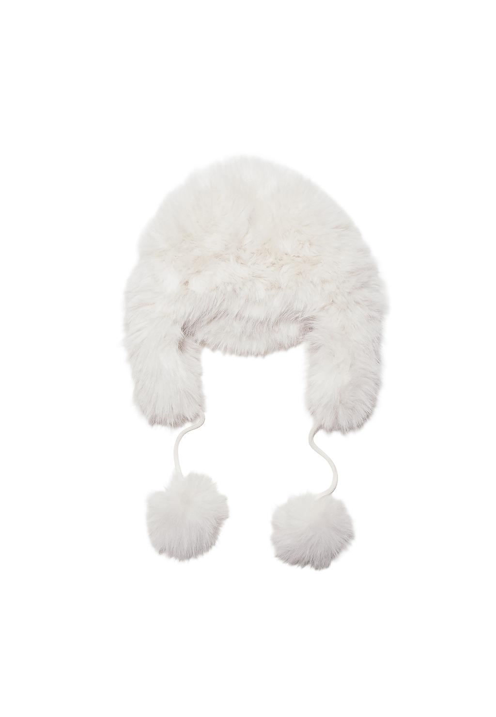 Bonnet aviateur à pompons fausse fourrure
