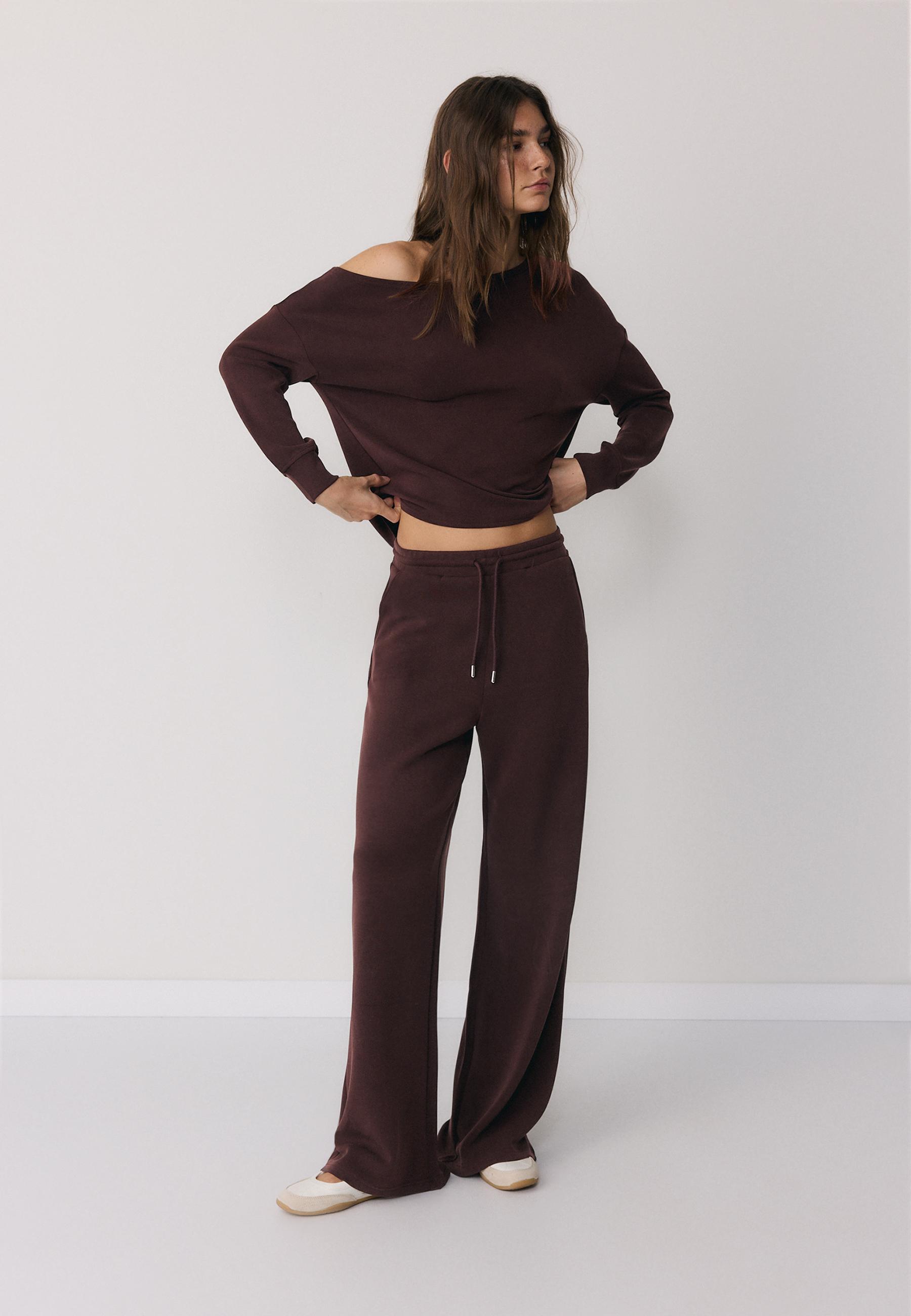 Stradivarius Yumuşak dokulu palazzo jogger pantolon