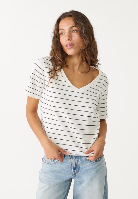 Basic regular fit çizgili kalın t-shirt_8