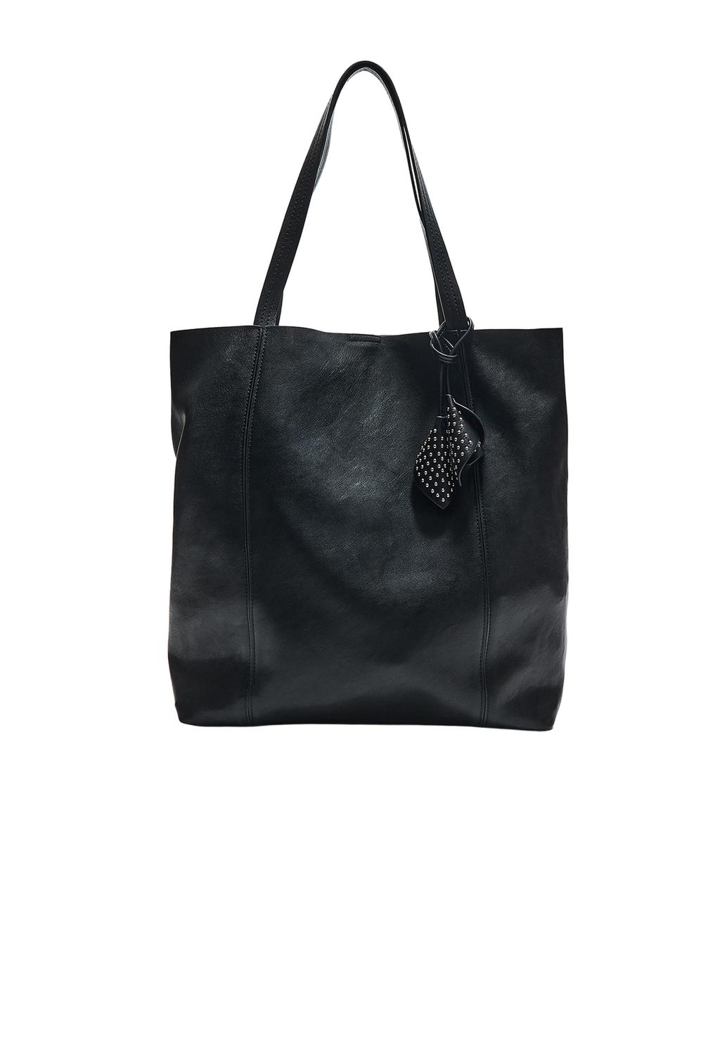 Sac cabas similicuir détail fleurs