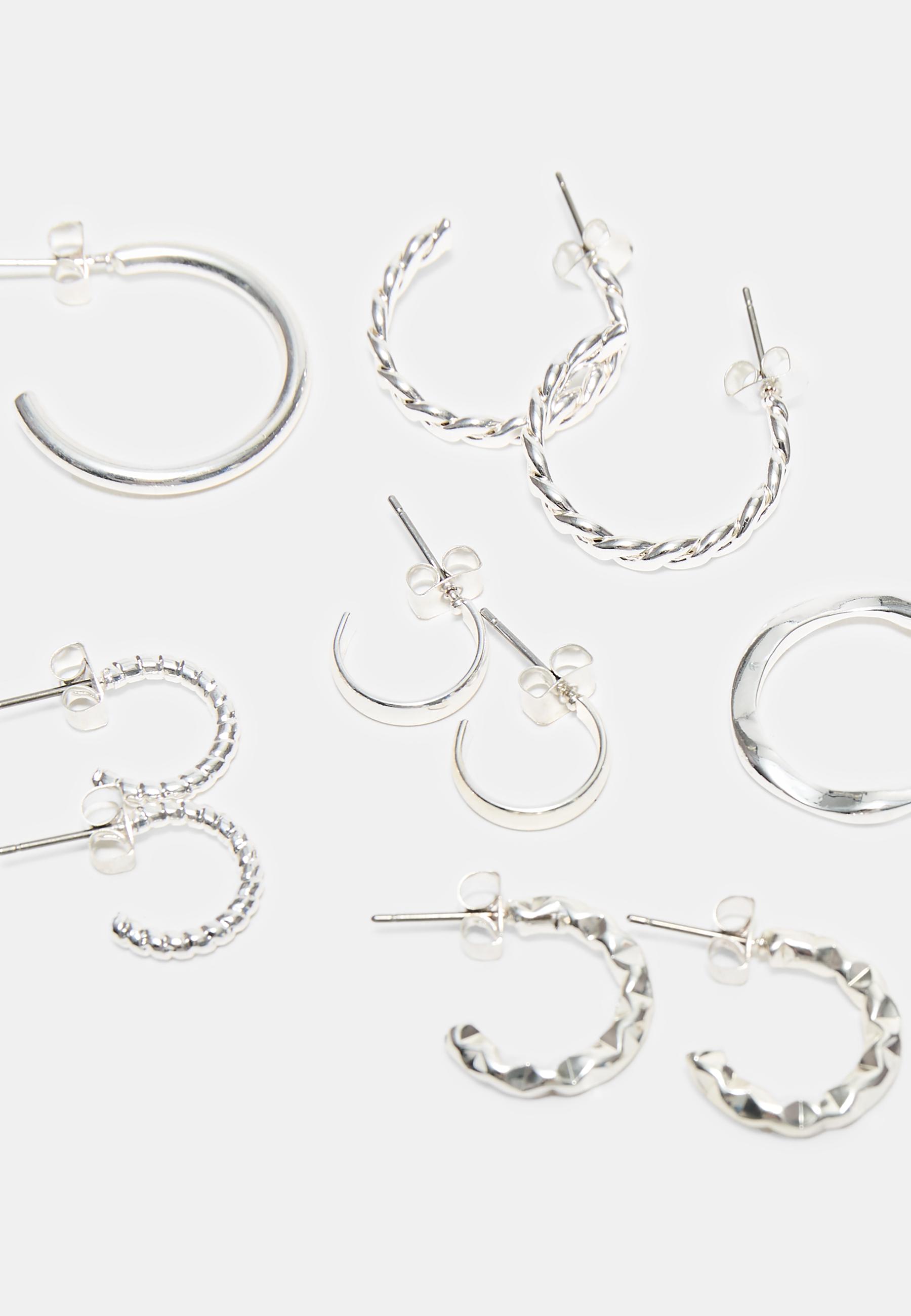 Set of 9 hoop earrings — Grey