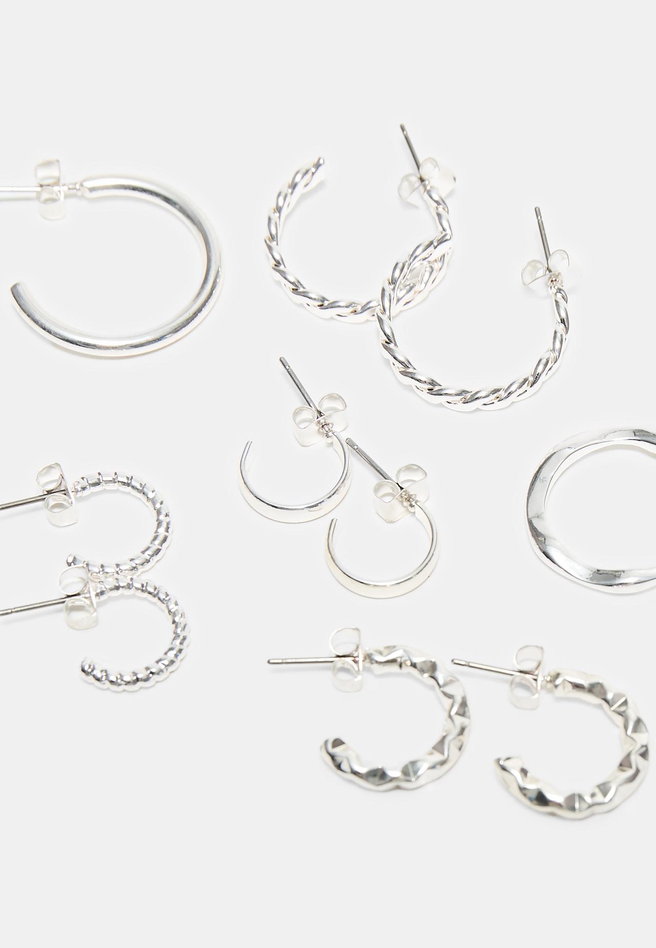 Set of 9 hoop earrings — Grey