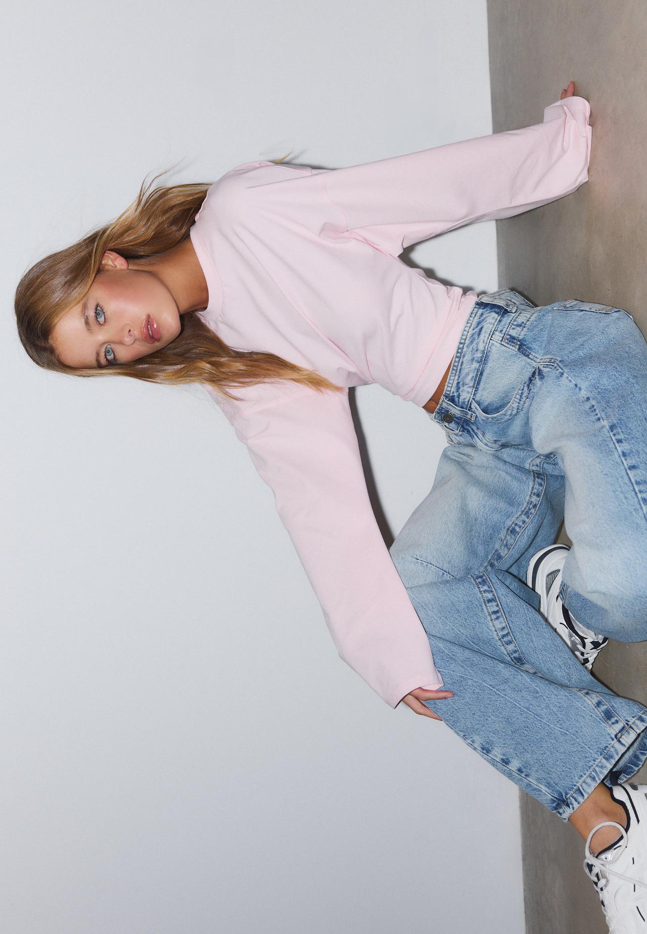 Kimono sleeve top — Pastel pink