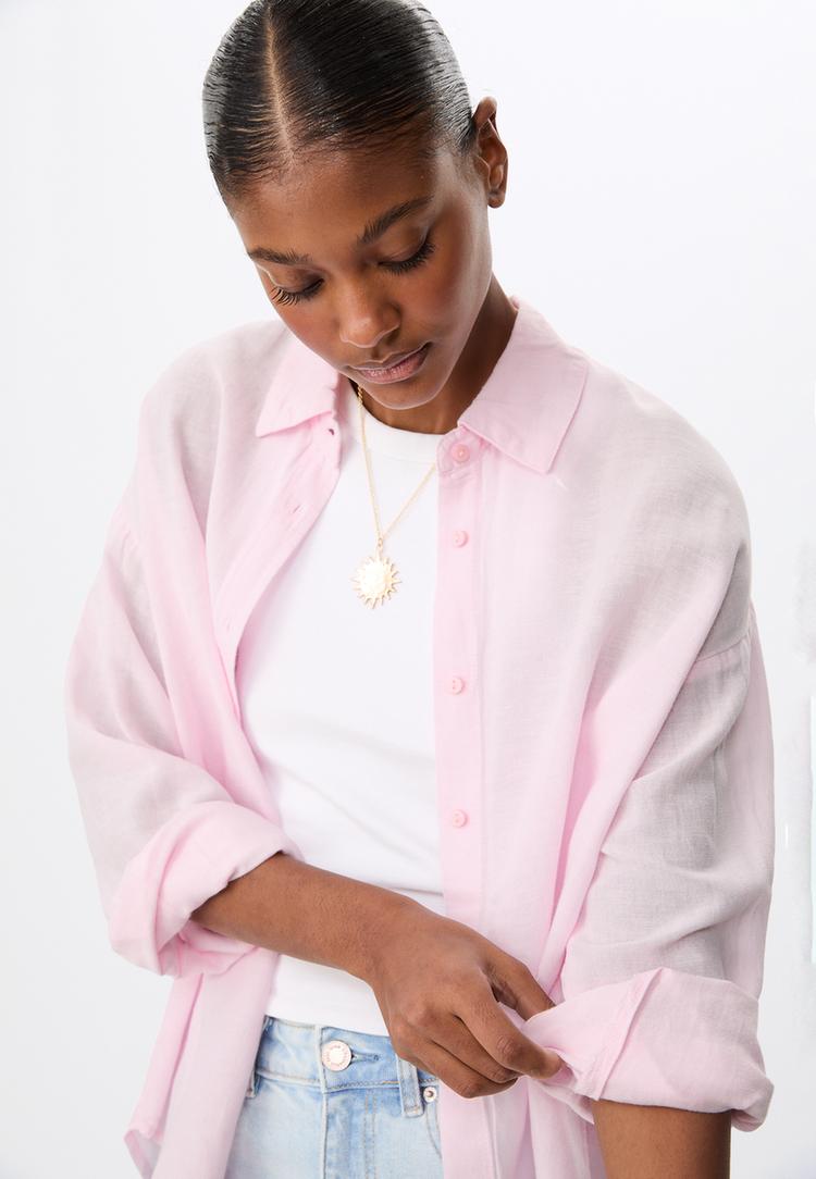 camisa fluida con lino