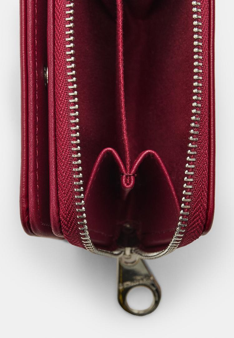 Stradivarius Ορθογώνιο Πορτοφόλι Με Φερμουάρ Μπορντό Os φωτογραφία