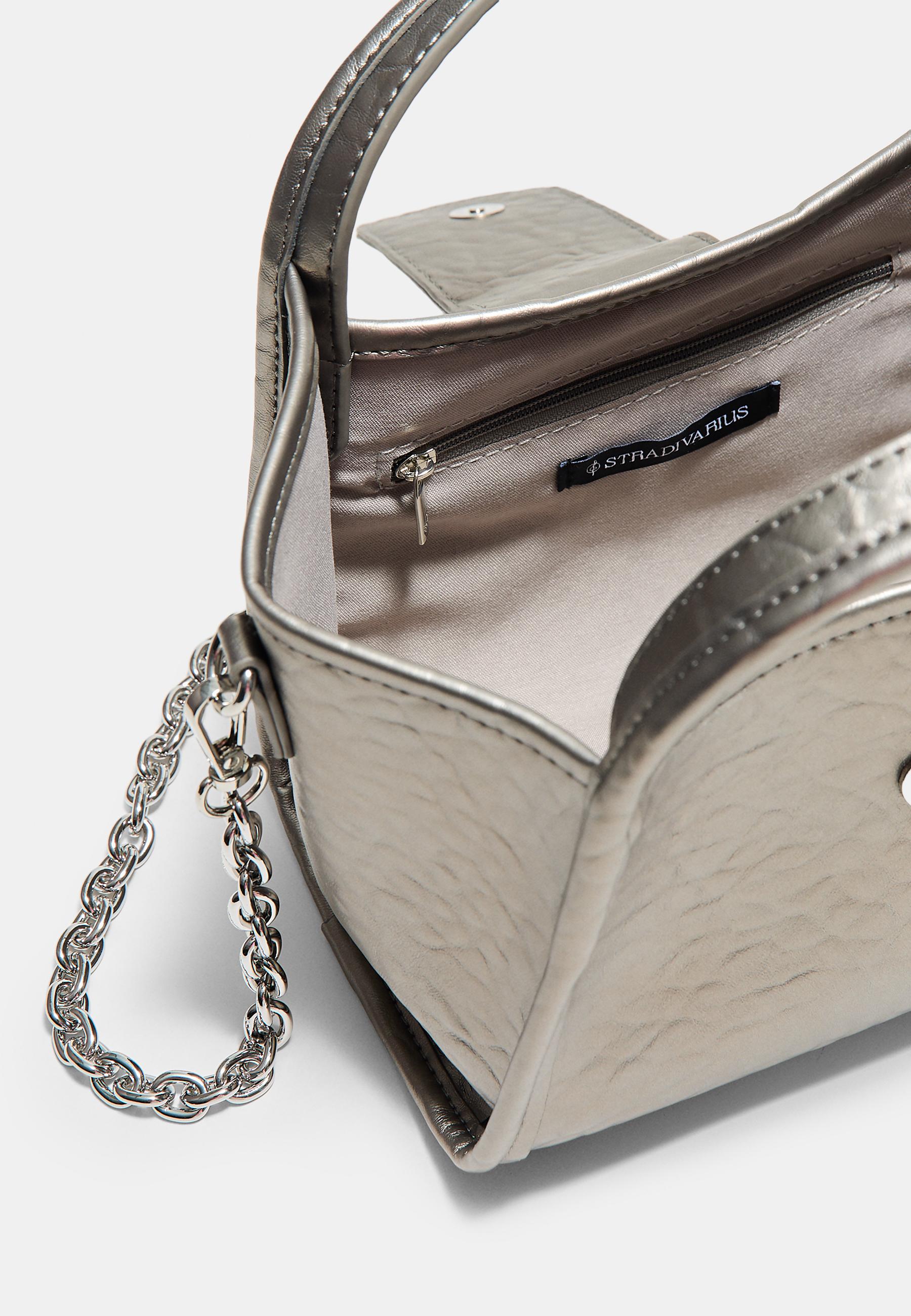 Mini padlock crossbody bag — Grey