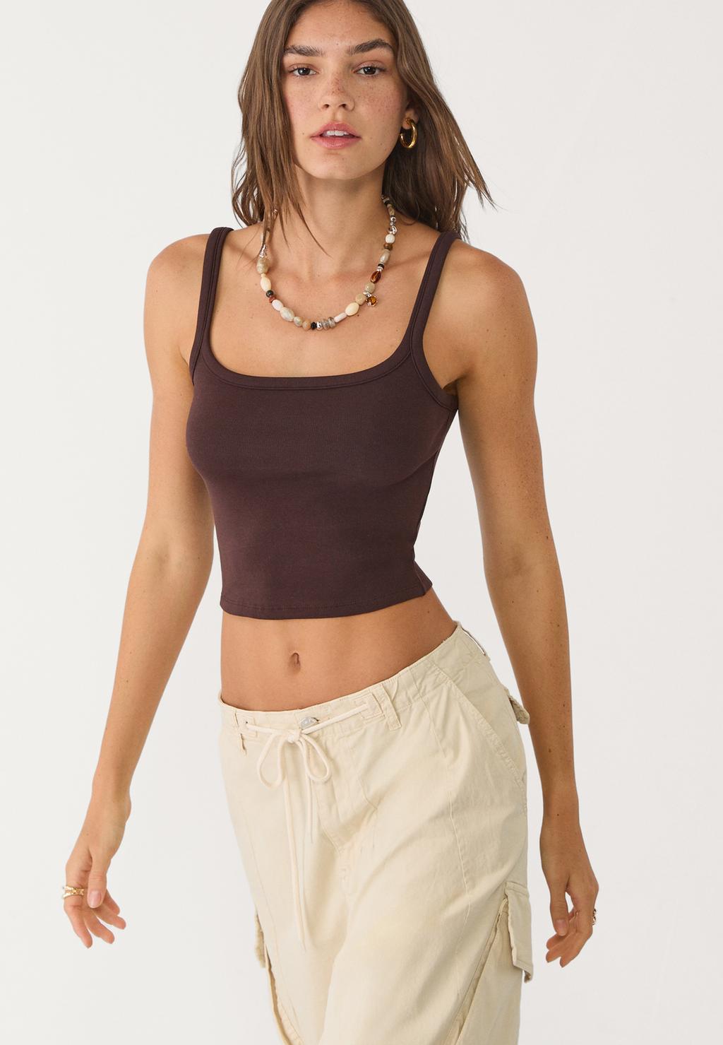 Elastische top met bandjes