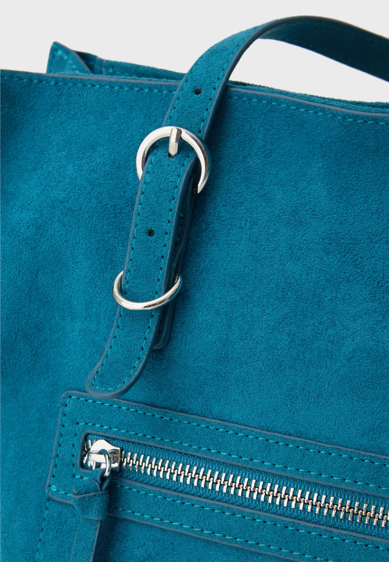 Shopper bag with zips — Teal