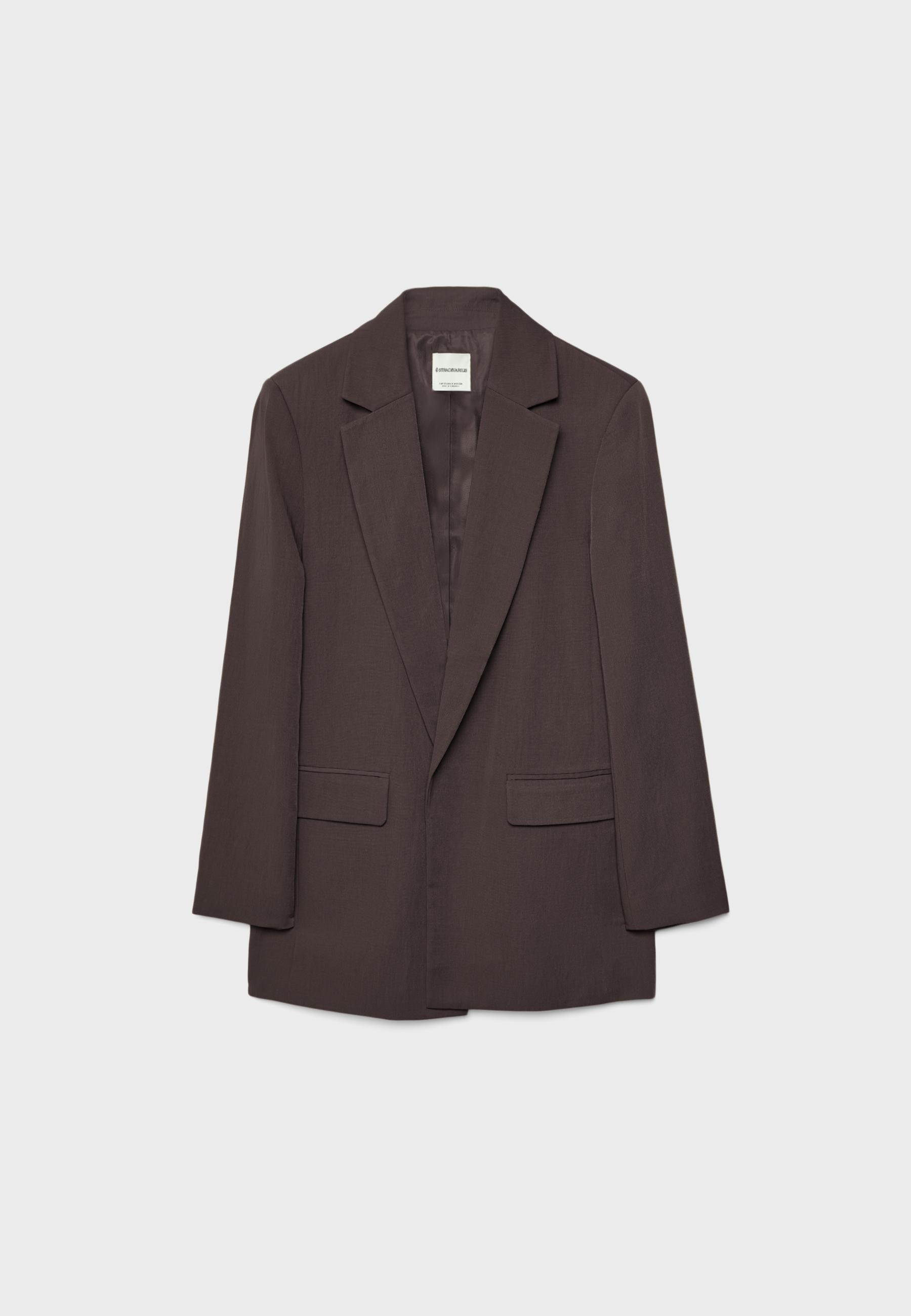 Basic keten karışımlı blazer - Görsel 8