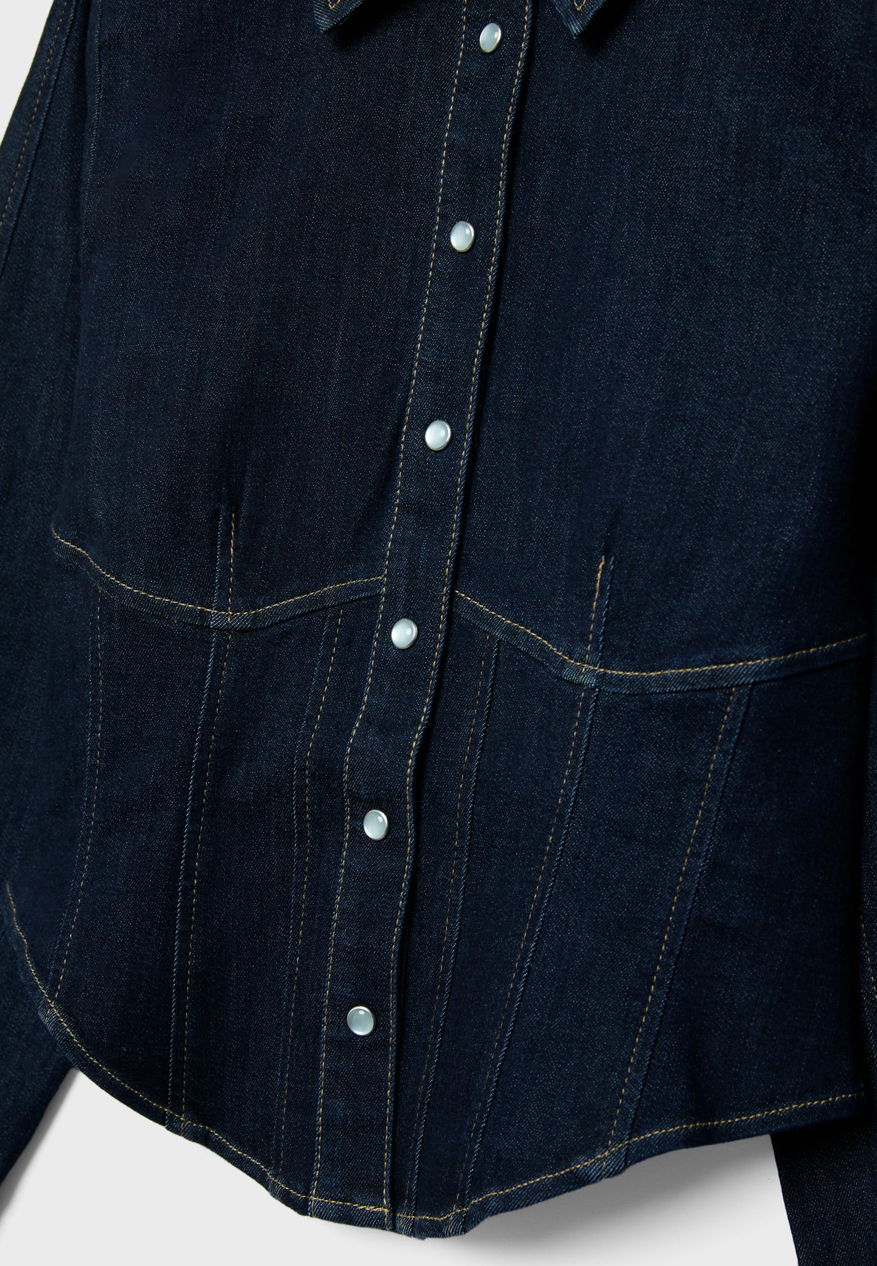 Denim corset shirt — OVERDYED BLUE DENIM