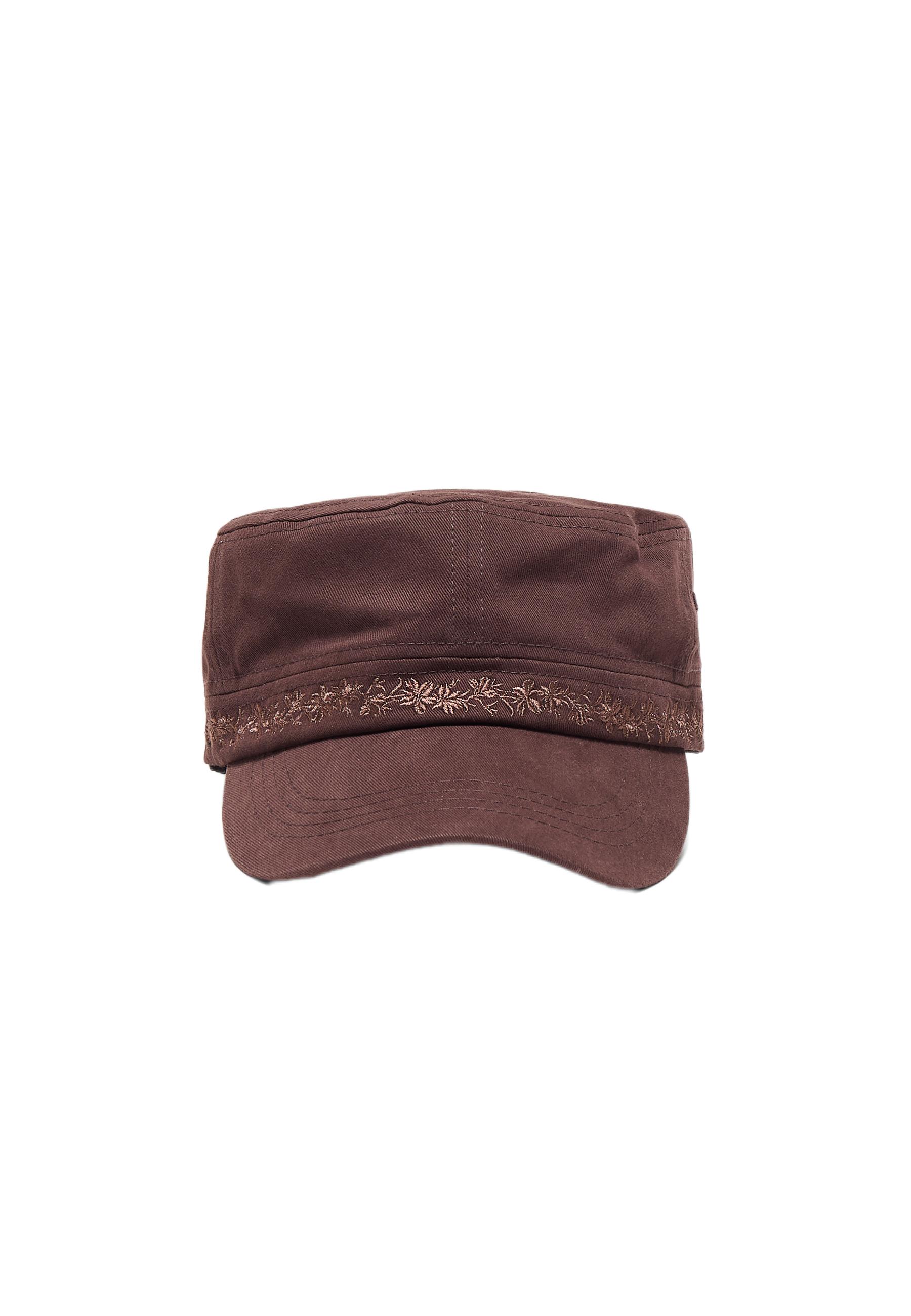 Embroidered cap — Brown