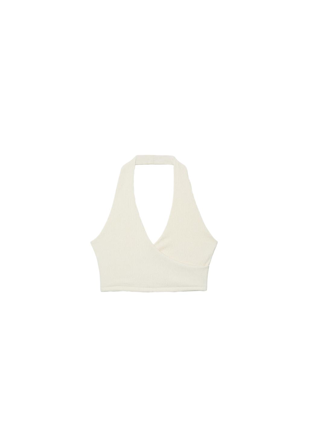 Top corto halter efecto arrugado