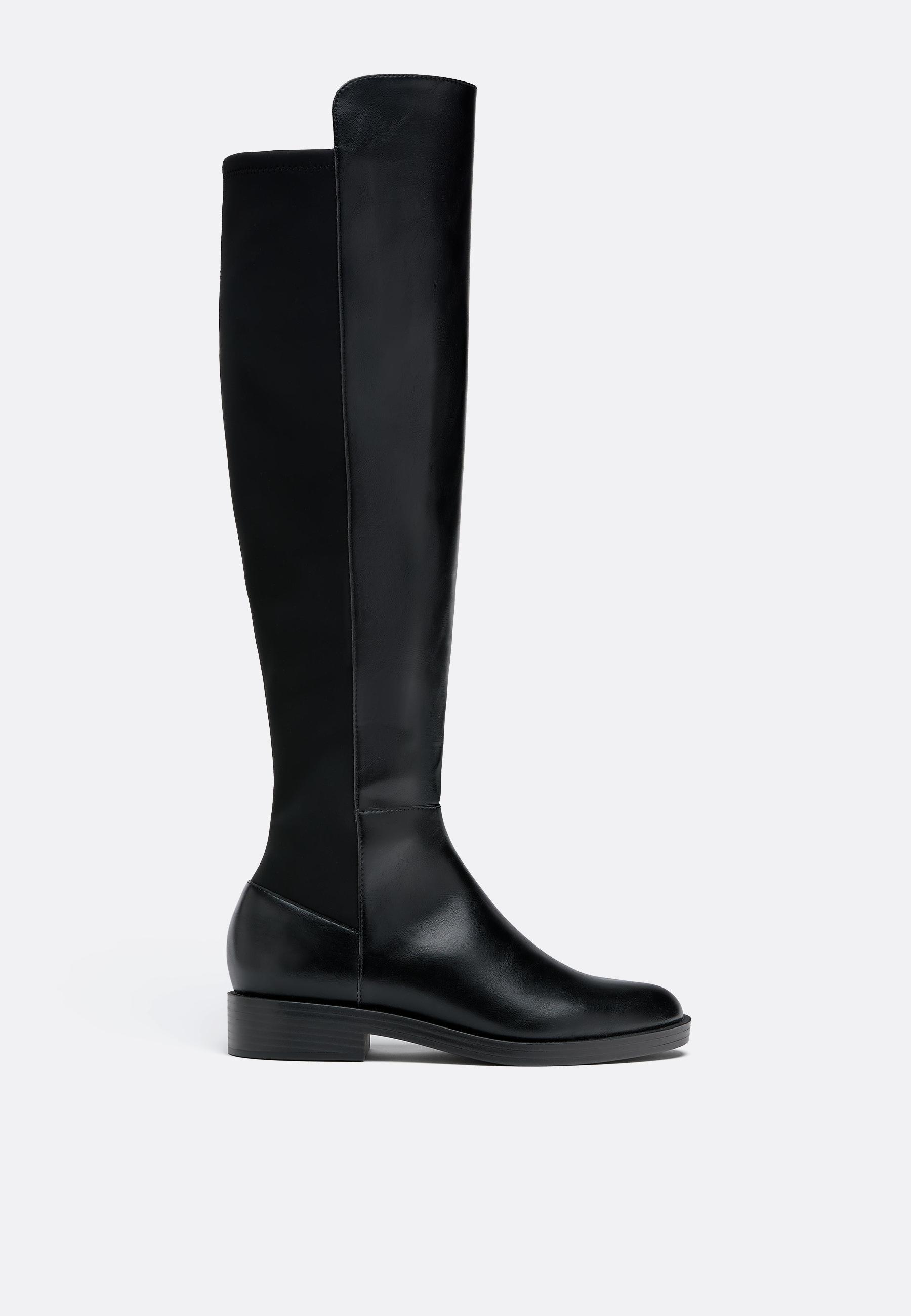 Stradivarius Φλατ Μπότες Ιππασίας Xl Μαυρο 36