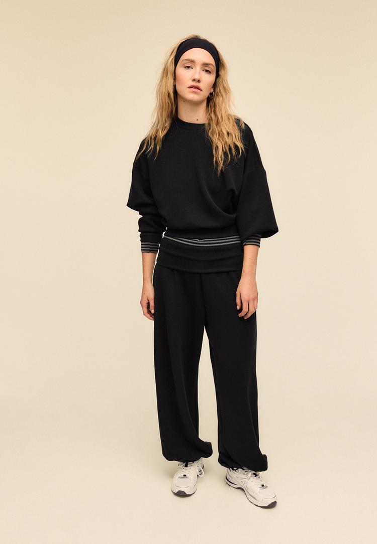 yumusak dokulu yarasa kollu sweatshirt